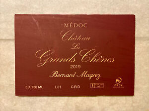 1 Rare Wine Wood Panel Château Grands Chénes Vintage CRATE BOX SIDE 10/23 1201