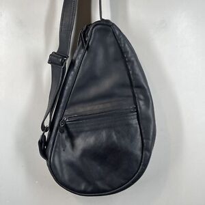 Stickman Seattle Ameribag Healthy Back Style Sling Bag Black Leather Tote 15” US