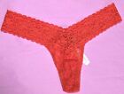 NWT Vintage 2010 Victoria's Secret The Lacie Red Stretch Lace Thong Panties O/S