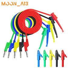 5PCS Mini Grabber to 4mm Stackable Banana Plug Test Leads with Alligator Clips