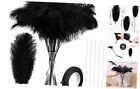 80 Pieces Ostrich Feathers Bulk Large Boho Feathers for Vase with 80 Pcs Black