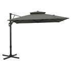 10ft Cantilever Patio Umbrella Outdoor Large Square Umbrellas with 360°Rotation