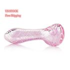 4 Inch Sweet Pink Tobacco Smoking Glass Pipe Collectible Handmade Spiricle Pipes