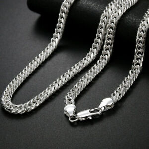 925 Sterling Silver 6mm Wide Miami Cuban Link Chain Mens womens Necklace
