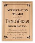 Professional Appreciation Award Plaque Custom Recognition Gift Sign For Employee