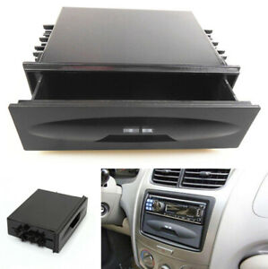 Auto Car Single Din Dash Radio Installation Pocket Kit Storage Box Black Plastic
