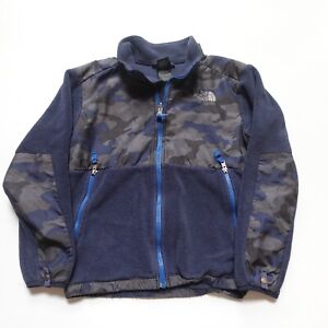 The North Face Boys Size Large Fleece Full Zip Jacket Blue Camo Youth  M (10-12)