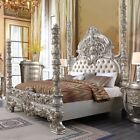 Eastern King Bed Size Bed Bedroom Furniture Poster Bed Silver & Bronze Finish