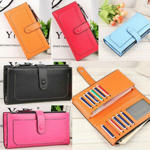 Women's Leather Large Capacity Clutch Wallet Card Holder Organizer Ladies Purse