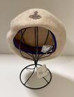 Vivienne Westwood beret hat cap Beige orb embroidery wool Ladies S/M