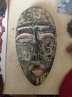 GHANA Hand Carved Wood & Metal work Mask Wall Art! 9.5”