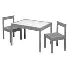 3-Piece Dry Erase and Wood Activity Table and Chairs Set Playroom Kids Furniture