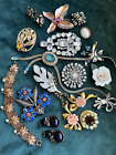Vintage Jewelry some signed Brooch dress clip bracelet earrings duette lot