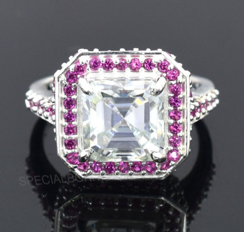 Dazzling 3.70 Ct Certified Asscher Cut Diamond Solitaire Ring-Great Luster VIDEO
