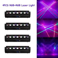 4PCS Laser Moving Head Light Bar 6 Eyes RGB Stage Beam DJ Disco Party Lighting