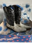 Wild West Boots Python Snakeskin Square Toe Cowboy Black Men’s Size 10 Brand New