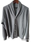 THEORY Men's Gray Shawl Collar Wool ADAN Button Cardigan Sweater Size XL