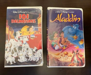 New ListingLot Of 2 Disney Black Diamond VHS Tapes -Aladdin - 101 Dalmatians