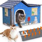 Large Heated Cat Houses for Outdoor Cats in Winter, Heated cat House for Indo...