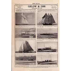 1915 Print Ad Gielow & Orr Yachts For Sale Sloop Schooner Steam Deck Cruiser!