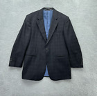 Coppley Mens Blazer Black Gray Blue 42R meas. Zegna Windowpane Sports Coat