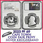 New Listing2023 Silver Krugerrand Cape Town PRIVY NGC PF 69 South Africa 1 oz proof R1