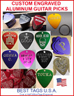 Guitar Picks Custom Engraved Promote your Name Band Biz etc Aluminum MADE IN USA