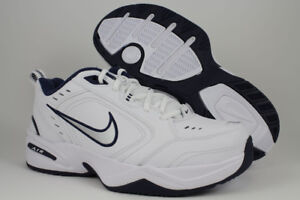 NIKE AIR MONARCH IV 4 EXTRA WIDE 4E EEEE WHITE/SILVER/NAVY BLUE TRAINER MEN SIZE