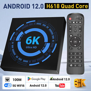 2023 Upgraded 5G WIFI 6 Smart Android 12.0 TV Box Quad Core 6K HD Stream Player