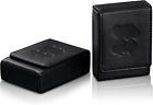2 Pcs Single Deck Leather Playing Card Case Holder Black Playing Card Box Poker