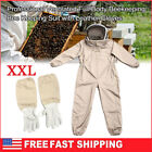 XXL Full Body Ventilated Beekeeping Suit Veil Hood Gloves Protective Bee Jacket