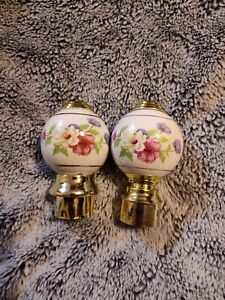 Bed Post Finials Porcelain Lot of 2 with Floral Design