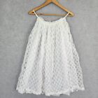 Vintage Carrigans Nightie Dress Womens Small White Nylon Lace Babydoll 60s