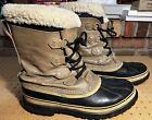 Vintage Sorel Caribou Boots Men's Size 12 Made In Canada Leather Wool Lining EUC