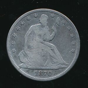 1870-P LIBERTY SEATED HALF DOLLAR 50C ~ CIRCULATED ~ FREE S/H