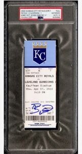 Bobby Witt Jr Signed MLB Debut Ticket Stub PSA 10 Auto 4/7/22 Kansas City Royals