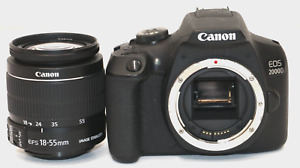 Canon EOS-2000D 24.1MP Camera - Black (Kit with EF-S 18-55mm IS II Lens)