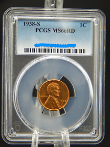 1938-S PCGS MS66 RD RED Lincoln Wheat Back CENT #BT-20