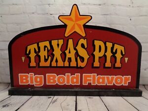 BBQ Barbeque Sign Texas Pit Big Bold Flavor Wood Restaurant Bar Pub 32”-21”
