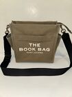 The Marc Jacobs Womens Cotton Woven Book Bag Tote Crossbody Handbag Slate Green