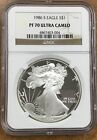 1986 S NGC PF70 Ultra Cameo Brown Label  American Silver Eagle Proof