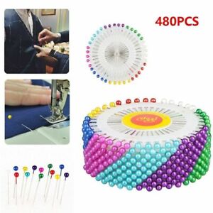 480pcs Straight Pins w/ Pearlized Ball Head for Sewing Quilting Decoration