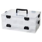 2-Tier Art Craft Storage Organizer Box with 118 Grid Compartments & 2-tier
