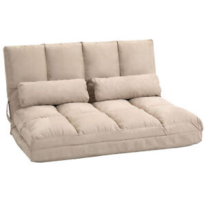 Convertible Floor Sofa with 7 Position Adjustable Backrest Living Room Bedroom