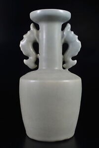 New ListingG4974: XF Chinese Celadon Hanging FLOWER VASE with a decorative, Ikebana