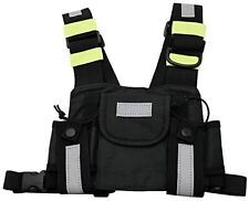 Universal radio chest harness Rig Bag Pocket Pack Holster Vest Fluorescent gr...