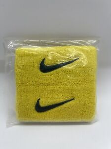 Nike Oregon Ducks Football Player Sweatbands Wristbands Yellow/Green Swoosh NWT