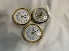 Lot of 3 Insert Clocks Parts for Clock  Replacement, Travel Size All Working