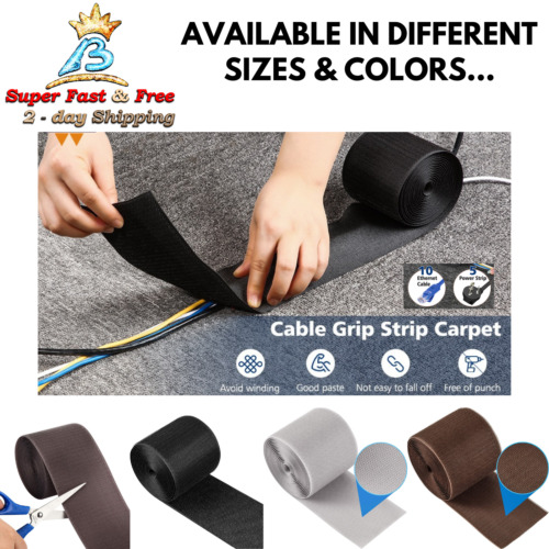 Over The Floor Carpet Cable Concealer Grip Strip For Cord Wire Cover Protector