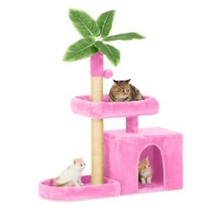 New ListingCat Tree / Tower for Indoor Cats with Green Leaves, Cat Condo Cozy Plu